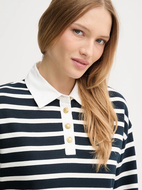 Tommy Hilfiger bluza bawełniana damska kolor granatowy wzorzysta WW0WW47457