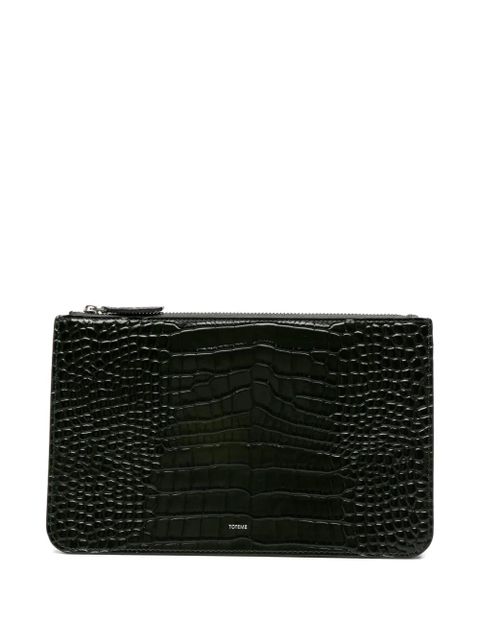 TOTEME threefold crocodile-embossed clutch - Green - zdjęcie produktu nr 1