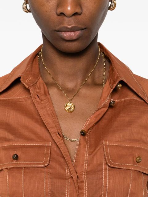 ZIMMERMANN chest-pocket shirt - Brown