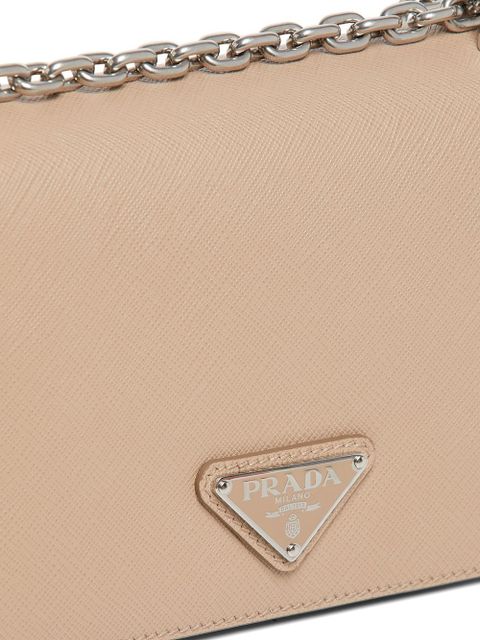 Prada chain-link trim shoulder bag - Neutrals