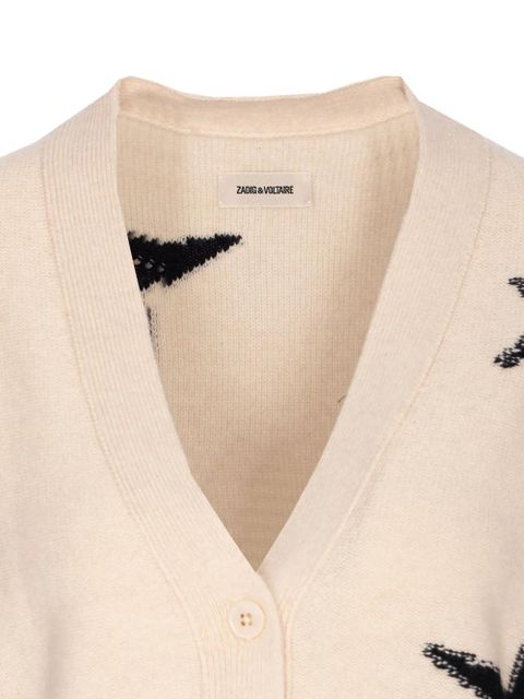 Zadig&Voltaire star-intarsia cashmere cardigan - Neutrals