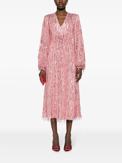 ROTATE BIRGER CHRISTENSEN fringed sequin-embellished maxi dress - Pink - zdjęcie produktu nr 2