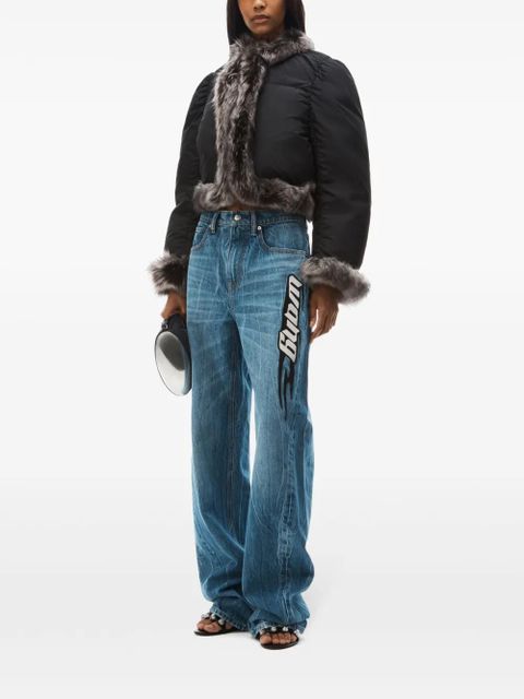 Alexander Wang logo-patch ballloon jeans - Blue - zdjęcie produktu nr 2