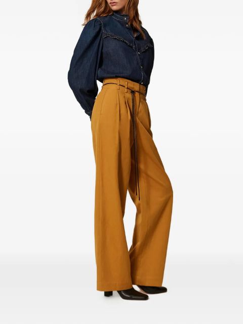 TWINSET pleated high-waisted trousers - Brown