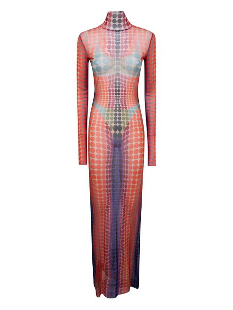Jean Paul Gaultier turtleneck polka-dot maxi dress - Orange - zdjęcie produktu nr 1