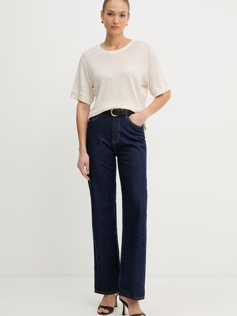 BOSS Orange t-shirt damski lniany C Emma - zdjęcie produktu nr 1