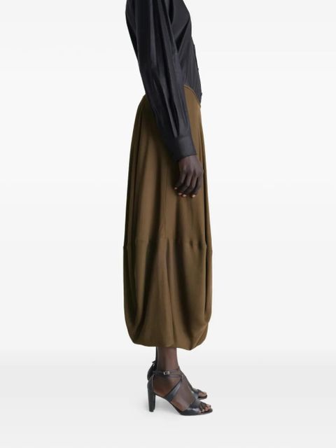LEMAIRE balloon midi skirt - Brown