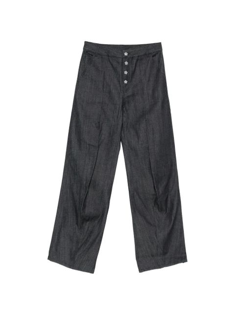 Cecilie Bahnsen flower-button jeans - Blue - zdjęcie produktu nr 1