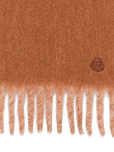 Moncler fringed scarf - Brown