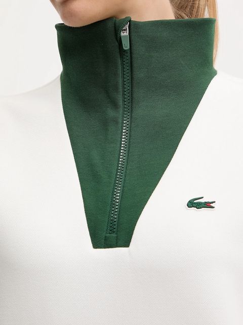 Lacoste bluza damska kolor beżowy z aplikacją SF8634