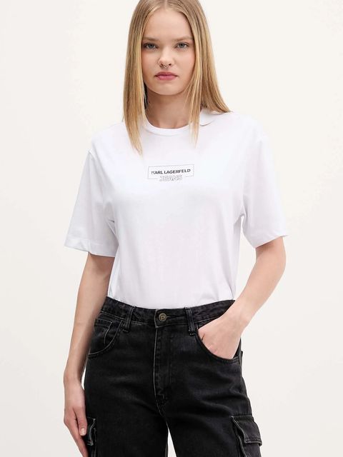 Karl Lagerfeld Jeans t-shirt bawełniany damski kolor biały A4W17003 - zdjęcie produktu nr 1