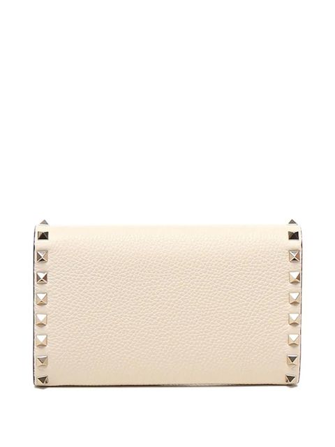 Valentino Garavani studded leather wallet - Neutrals