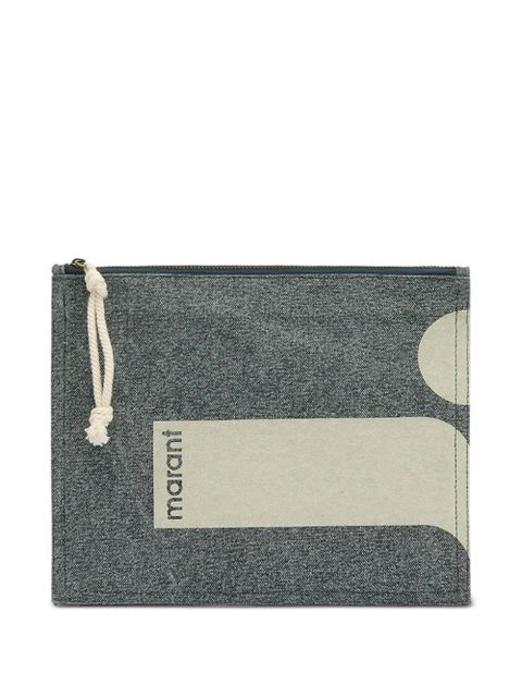 ISABEL MARANT Netia zip clutch bag - Grey - zdjęcie produktu nr 1