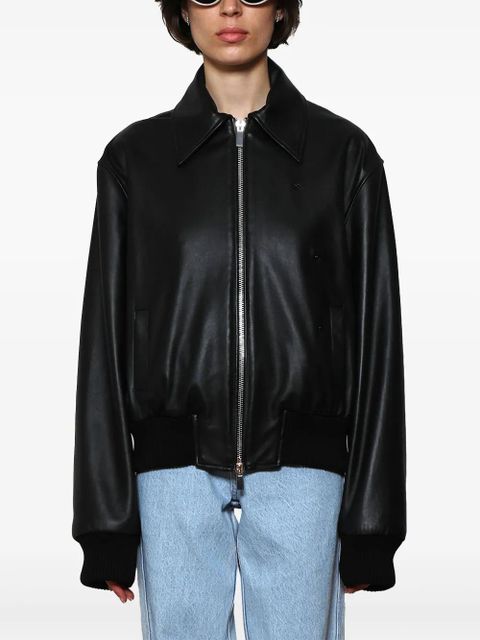 Christopher Esber leather bomber jacket - Black