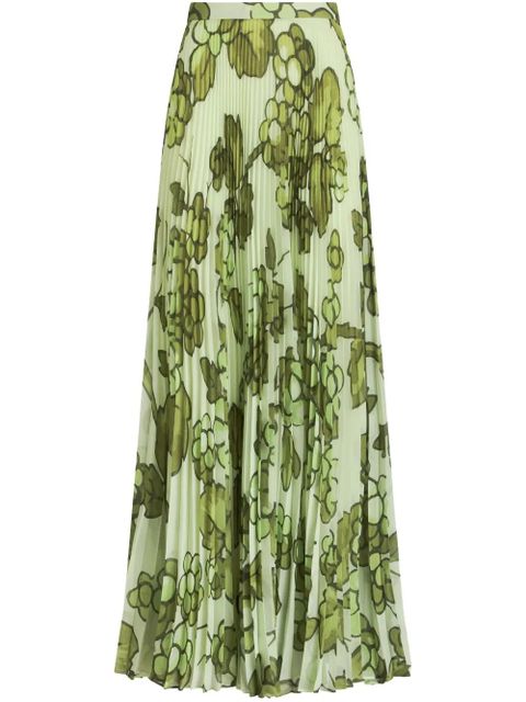 ETRO Berry-print pleated maxi skirt - Green - zdjęcie produktu nr 1