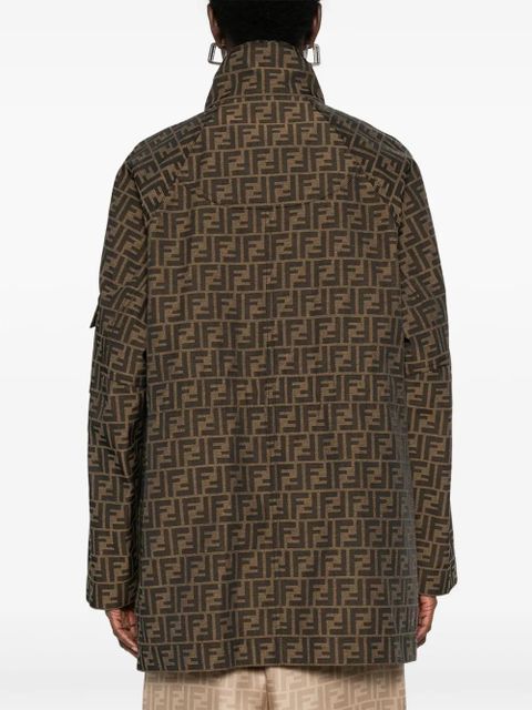 FENDI FF canvas short coat - Brown