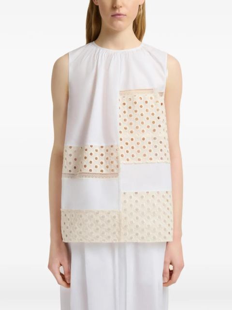 Marni broderie anglaise sleeveless blouse - White