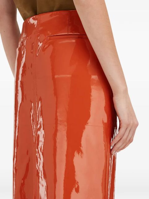 Ferragamo Patent leather pencil skirt - Orange