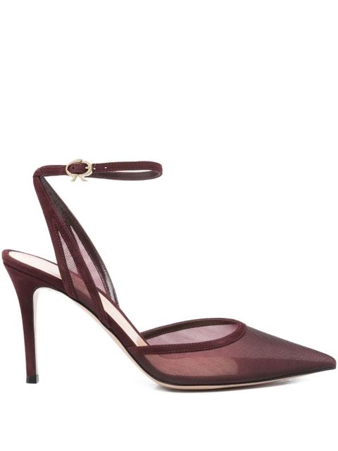 Gianvito Rossi 100mm suede heeled pumps - Red - zdjęcie produktu nr 1