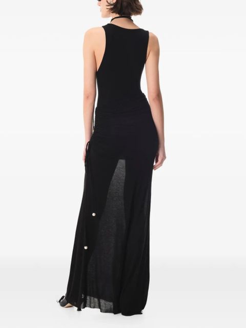 MANURÍ drawstring-detail maxi skirt - Black