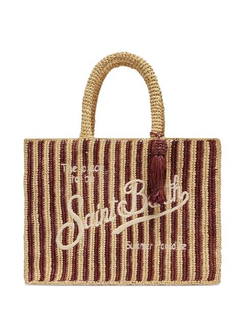 MC2 Saint Barth Collette striped raffia tote bag - Red - zdjęcie produktu nr 1