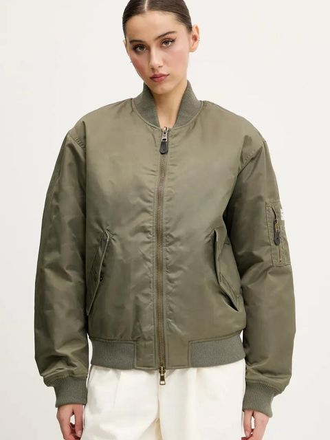 Guess Jeans kurtka bomber damska kolor zielony przejściowa W5RL81 WHAA2 - zdjęcie produktu nr 1