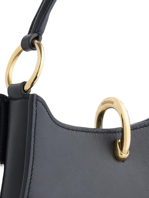 Rabanne micro ring-lock leather shoulder bag - Black