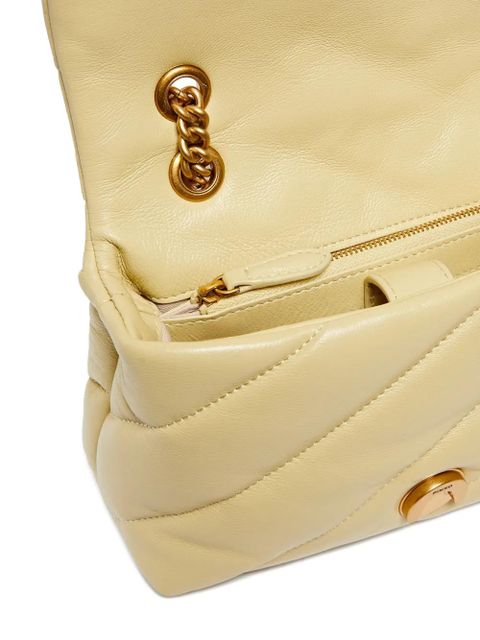 PINKO mini Love quilted chain cross body bag - Neutrals