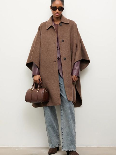 Answear.LAB płaszcz wełniany kolor brązowy