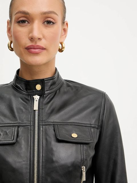 Marciano by Guess kurtka skórzana LANA kolor czarny przejściowa 5YGL09 7345A