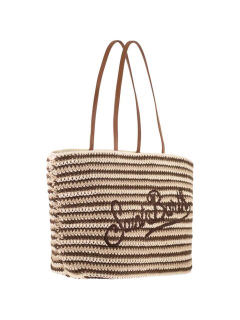 MC2 Saint Barth striped embroidered tote bag - Neutrals