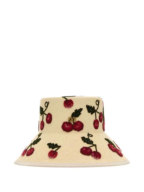 Valentino Garavani embroidered-cherry hat - Neutrals - zdjęcie produktu nr 1