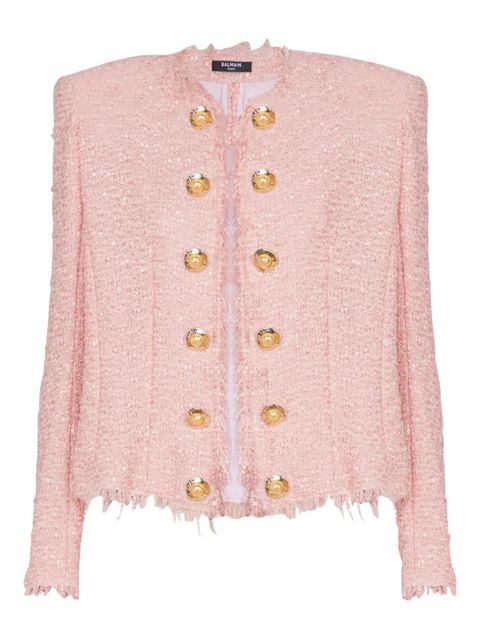 Balmain sequin-embellished tweed jacket - Pink - zdjęcie produktu nr 1