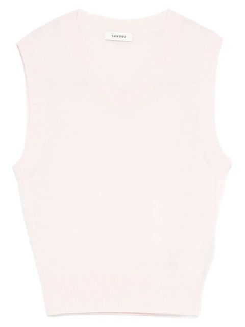 SANDRO V-neck sleeveless top - Pink - zdjęcie produktu nr 1