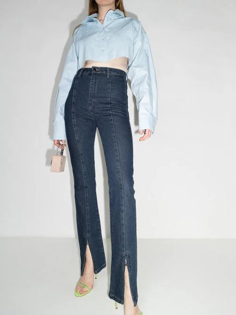 ROTATE BIRGER CHRISTENSEN Jada zip-ankle flared jeans - Blue