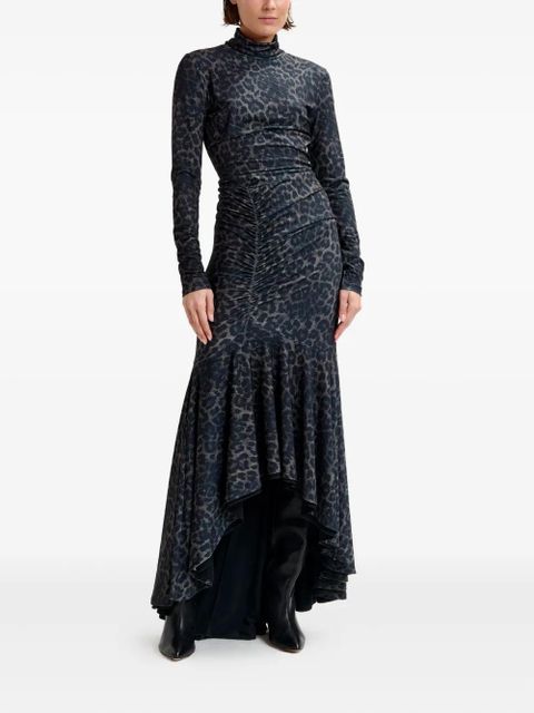 Essentiel Antwerp Ibys ruched asymmetric maxi dress - Black