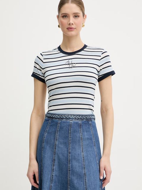 Guess t-shirt basic damski z modalem - zdjęcie produktu nr 2