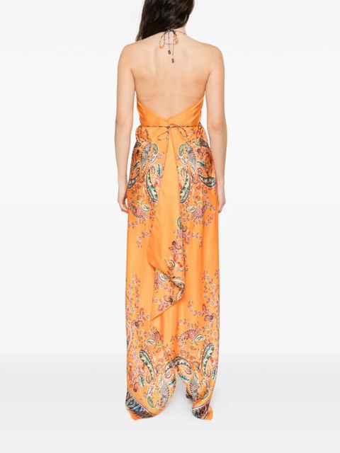 ETRO paisley halter midi dress - Orange