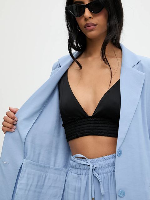 Answear.LAB marynarka i spodnie damski kolor niebieski