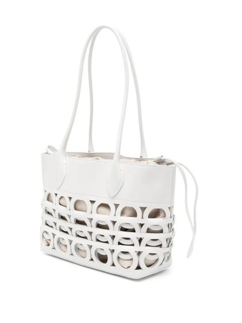Ferragamo Gancini logo tote bag - White