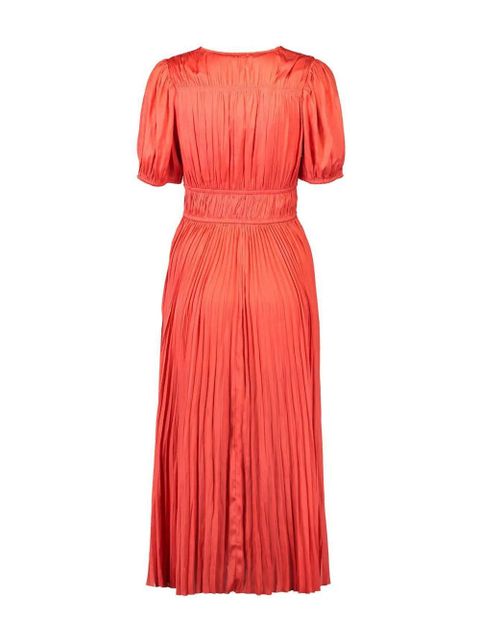 Ulla Johnson Audra puff-sleeve pleated dress - Red - zdjęcie produktu nr 2