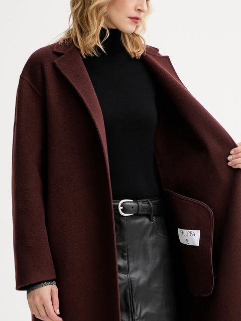 Filippa K płaszcz wełniany kolor brązowy 32512