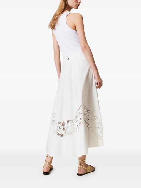 TWINSET cotton woven skirt - White