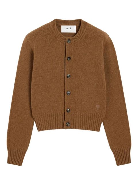 AMI Paris Ami de Coeur wool cardigan - Brown - zdjęcie produktu nr 1