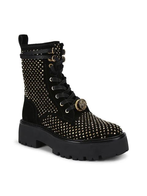 Kurt Geiger London workery zamszowe Chelsea Perf Boot damskie kolor czarny na płaskim obcasie 4731409209 - zdjęcie produktu nr 2