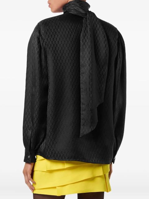 Versace quilted tie-neck shirt - Black