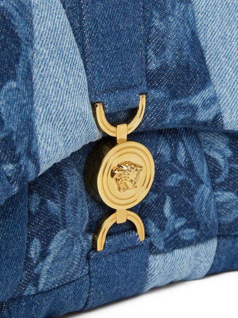 Versace Kleio denim quilted shoulder bag - Blue