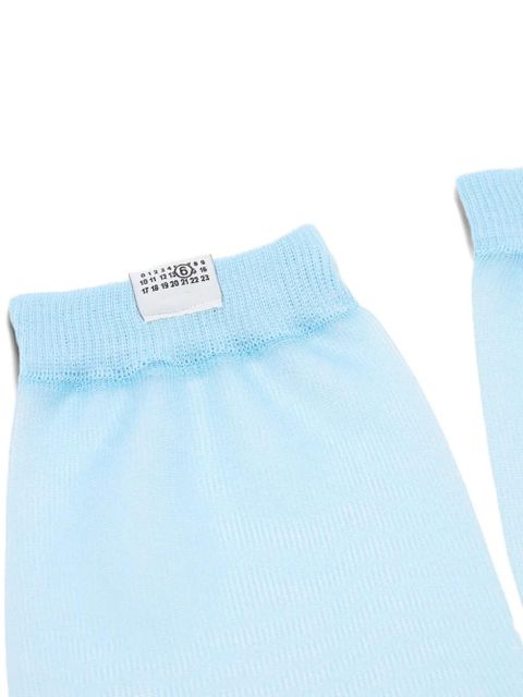 MM6 Maison Margiela ribbed-cuffs socks - Blue - zdjęcie produktu nr 2
