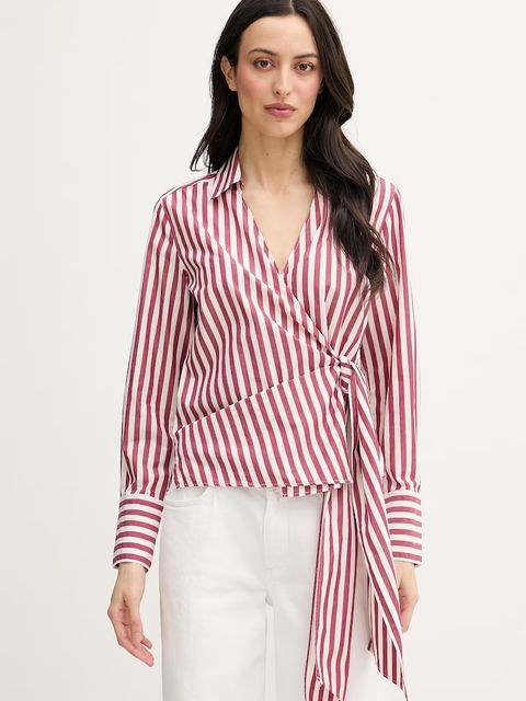 Tommy Hilfiger bluzka kopertowa damska bawełniana - zdjęcie produktu nr 1