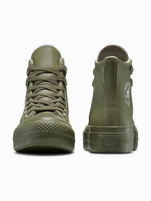 Converse trampki skórzane Chuck Taylor All Star Lift kolor zielony A12968C - zdjęcie produktu nr 2